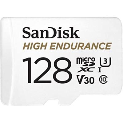 microSDXC (UHS-1 U3) SanDisk High Endurance 128Gb class 10 V30 (100Mb/s) (adapterSD)