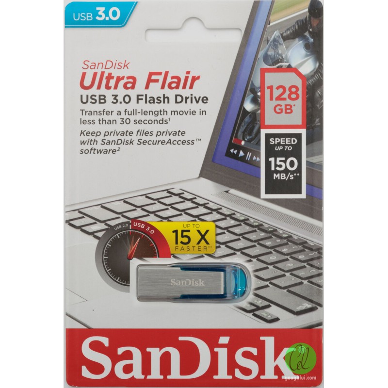 Flash SanDisk USB 3.0 Ultra Flair 128Gb Blue