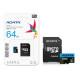 microSDXC (UHS-1) A-DATA Premier 64Gb Class 10 A1 (R-100Mb/s) (adapter SD)