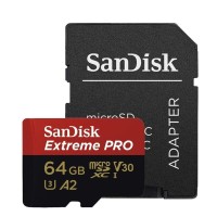 microSDXC (UHS-1 U3) SanDisk Extreme Pro A2 64Gb class 10 V30 (R200MB/s, W90MB/s) (adapter)