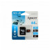 microSDXC (UHS-1 U3) Apacer A2 64Gb class 10 V30 (R100MB/s, W80MB/s) (adapter SD)