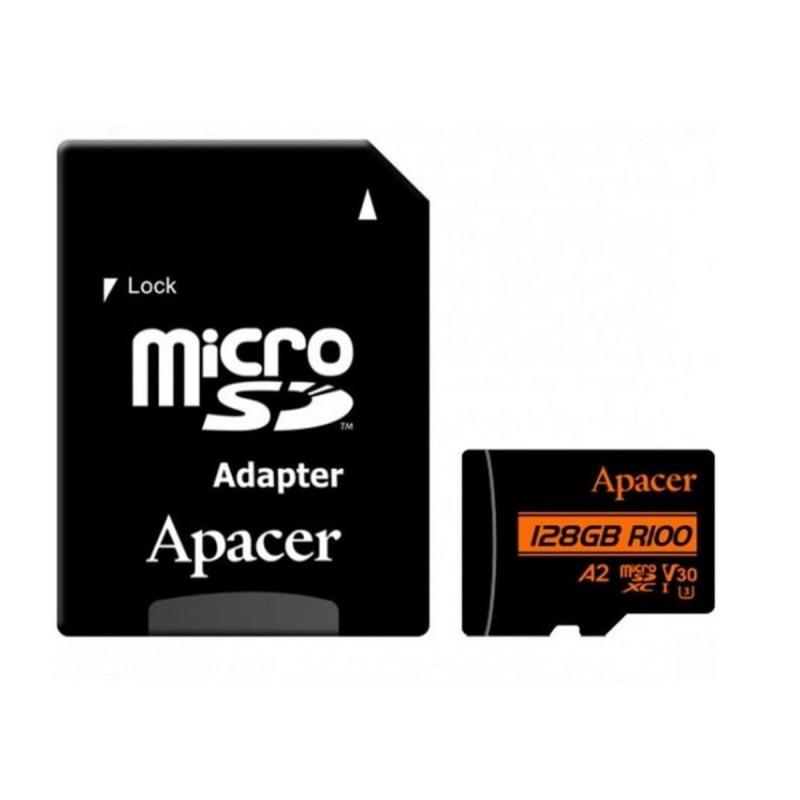 microSDXC (UHS-1 U3) Apacer A2 128Gb class 10 V30 (R100MB/s, W80MB/s) (adapter SD)