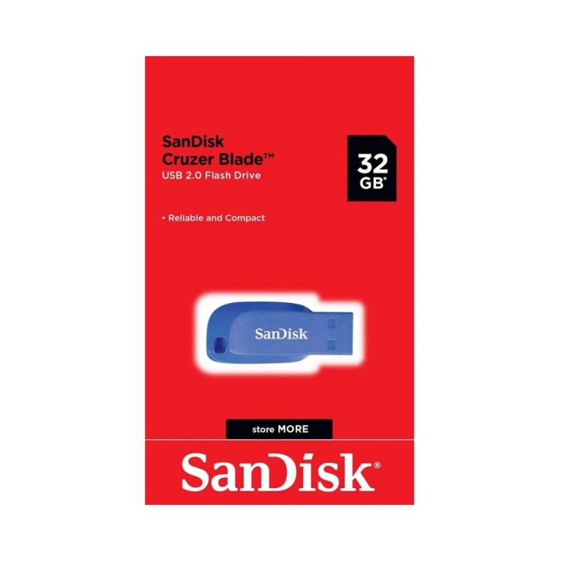 Flash SanDisk USB 2.0 Cruzer Blade 32Gb Electric Blue