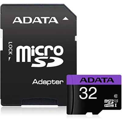 microSDHC (UHS-1) A-DATA Premier 32Gb Class 10 (R-85Mb/s)  (adapter SD)