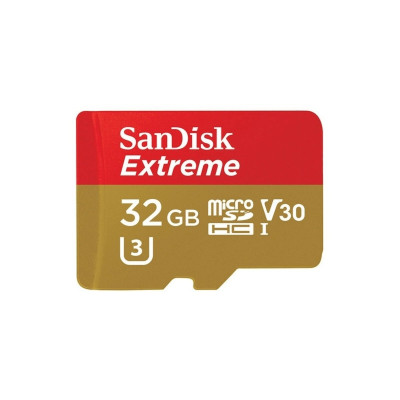 microSDHC (UHS-1 U3) SanDisk Extreme Action A1 32Gb class 10 V30 (R100MB/s, 667x) (adapter SD)