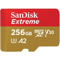 microSDXC (UHS-1 U3) SanDisk Extreme A2 256Gb class 10 V30 (R190MB/s, W130MB/s) (adapter SD)