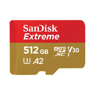 microSDXC (UHS-1 U3) SanDisk Extreme A2 512Gb class 10 V30 (R190MB/s,W130MB/s) (adapter SD)