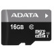 microSDHC (UHS-1) A-DATA Premier 16Gb Class 10 (R-80Mb/s) (adapter SD)