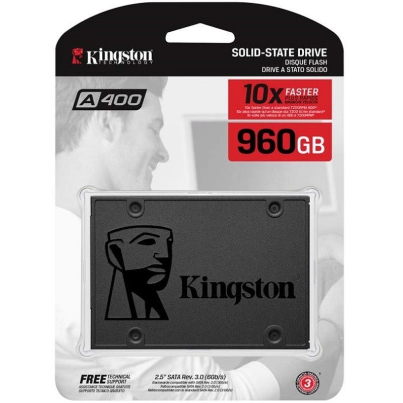 Накопичувач SSD Kingston SSDNow A400 960GB 2.5" SATAIII 3D NAND (SA400S37/960G)