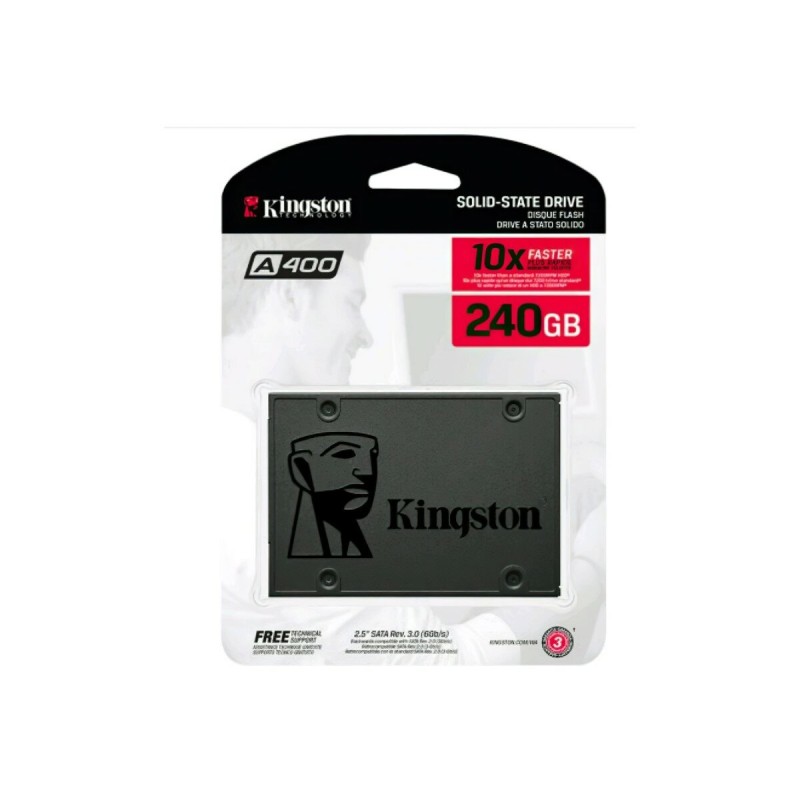 Накопичувач SSD Kingston SSDNow A400 240GB 2.5" SATAIII 3D NAND (SA400S37/240G)
