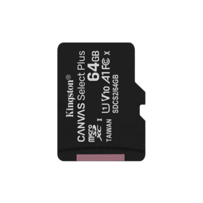 microSDXC (UHS-1) Kingston Canvas Select Plus 64Gb class 10 А1 (R-100MB/s) (adapter SD)