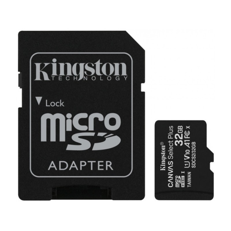microSDHC (UHS-1) Kingston Canvas Select Plus 32Gb 10 А1 (R-100MB/s) (adapter SD)
