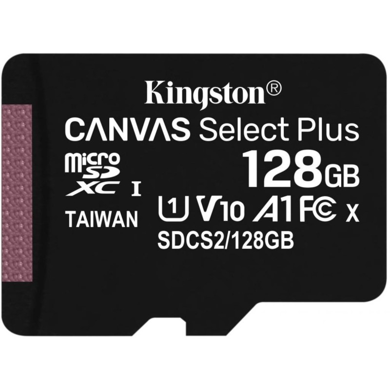 microSDXC (UHS-1) Kingston Canvas Select Plus 128Gb 10 А1 (R-100MB/s) (adapter SD)