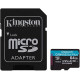 microSDXC (UHS-1 U3) Kingston Canvas Go Plus 64Gb class 10 A2 V30 (R170MB/s, W70MB/s) (adapter SD)