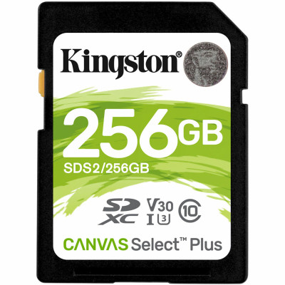 SDXC (UHS-1 U1) Kingston Canvas Select Plus 256Gb Class 10 V10 (R-100MB/s)