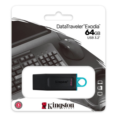 Flash Kingston USB 3.2 DT Exodia 64GB Black/Teal