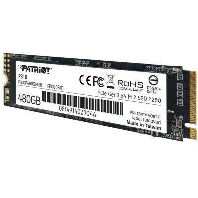 SSD M.2 Patriot P310 480GB NVMe 2280 PCIe 3.0x4 3D NAND TLC (P310P480GM28)