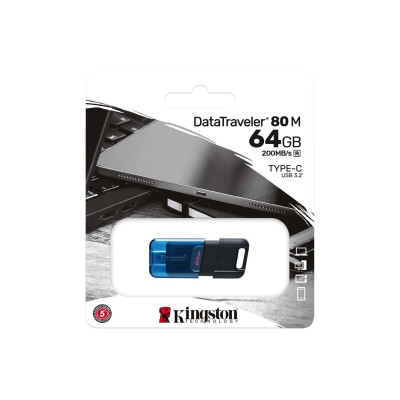 Flash Kingston USB 3.2 DT 80M 64GB Type-C Black/Blue