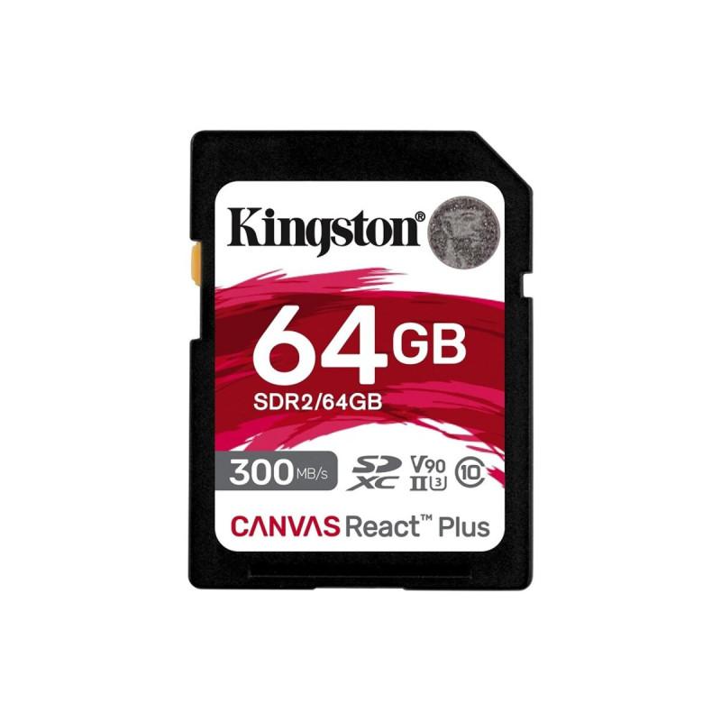SDXC (UHS-II U3) Kingston Canvas React Plus 64Gb Class 10 V90 (R-300MB/s)