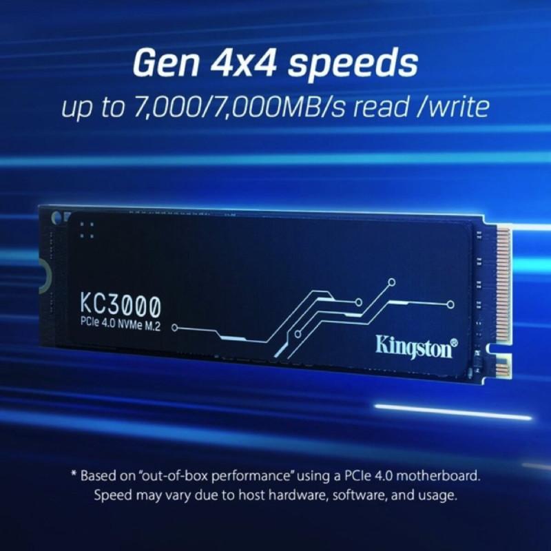 Накопичувач SSD M.2 Kingston KC3000 4096GB NVMe 2280 PCIe 4.0 x4 3D NAND TLC (SKC3000D/4096G)