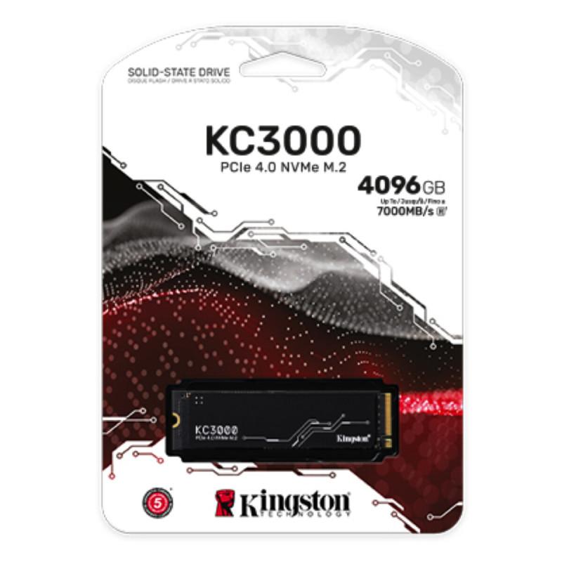 Накопичувач SSD M.2 Kingston KC3000 4096GB NVMe 2280 PCIe 4.0 x4 3D NAND TLC (SKC3000D/4096G)