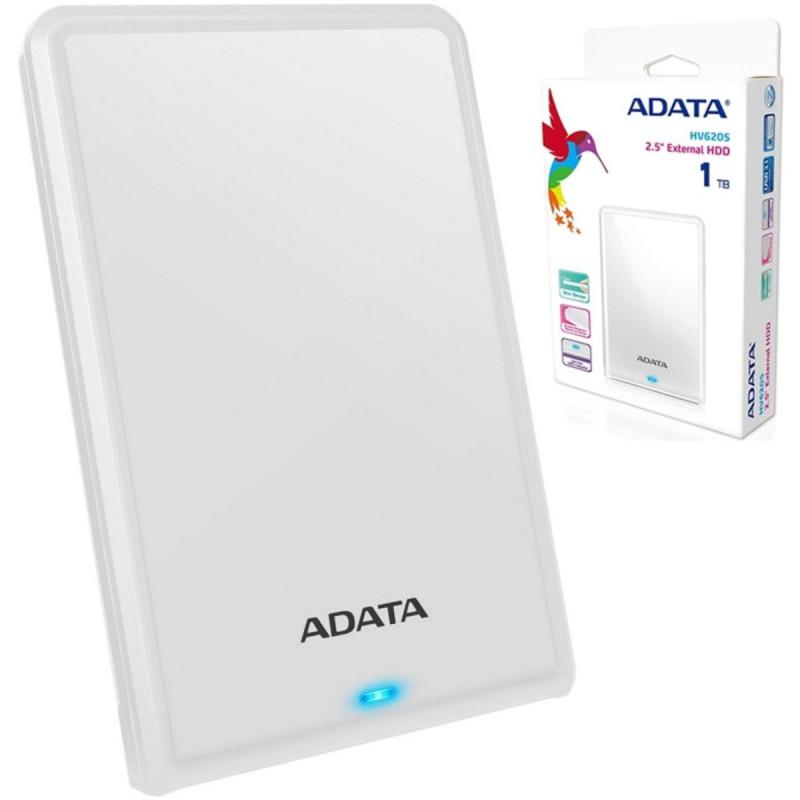 PHD External 2.5'' ADATA USB 3.2 Gen. 1 DashDrive Classic HV620S 1TB Slim White (AHV620S-1TU31-CWH)