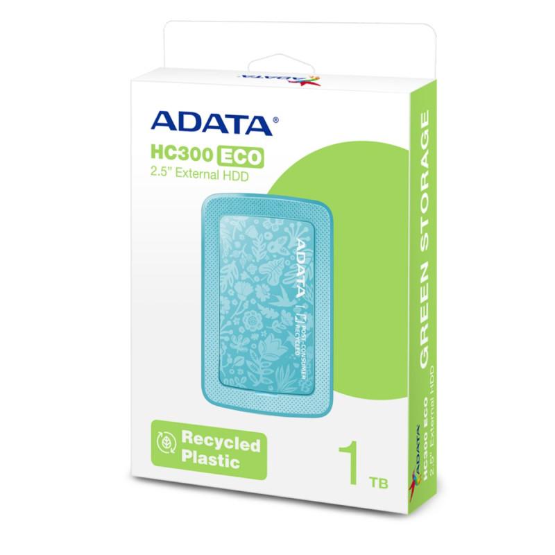 PHD External 2.5'' ADATA USB 3.2 Gen. 1 Eco HC300 1TB Green (AHC300E-1TU31-CGN)
