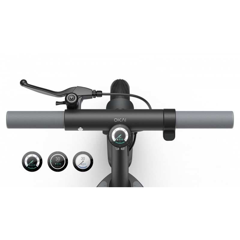 Електросамокат OKAI ES10-NEON Lite Black 9", 300(600)W, 7.8Ah, 30km, 25km\h, 20%, NFC, App,15kg (ES10-B)