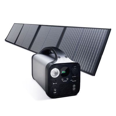 Портативна зарядна станція Junlee PS-1000 1000W 972Wh з портативною сонячною панеллю 150W 30V (PS-1000SP150W)