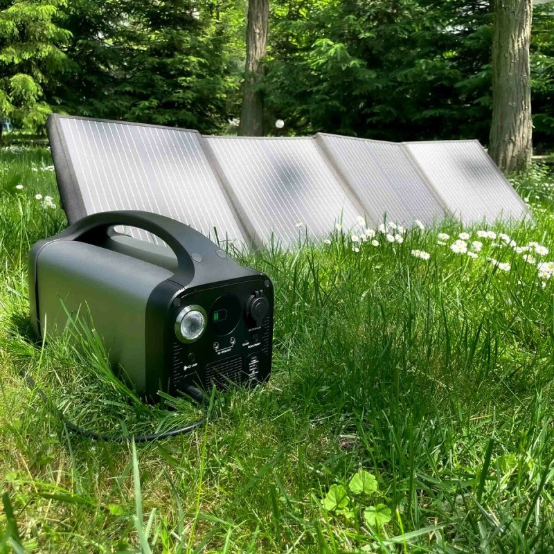 Портативна зарядна станція Junlee PS-1000 1000W 972Wh з портативною сонячною панеллю 150W 30V (PS-1000SP150W)