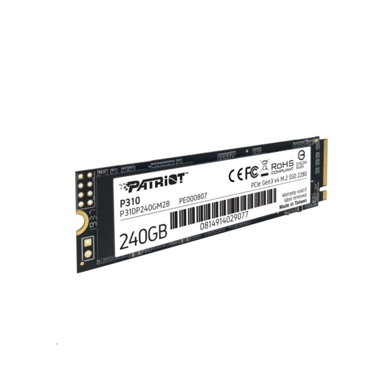 Накопичувач SSD M.2 Patriot P310 240GB NVMe 2280 PCIe 3.0 3D TLC (P310P240GM28)