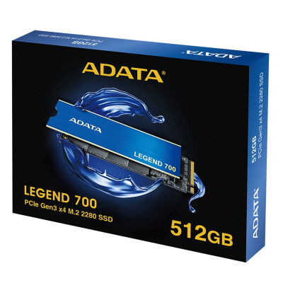 SSD M.2 ADATA LEGEND 700 512GB 2280 PCIeGen 3x4 3D NAND Read/Write: 2000/1600 MB/sec (ALEG-700-512GCS)