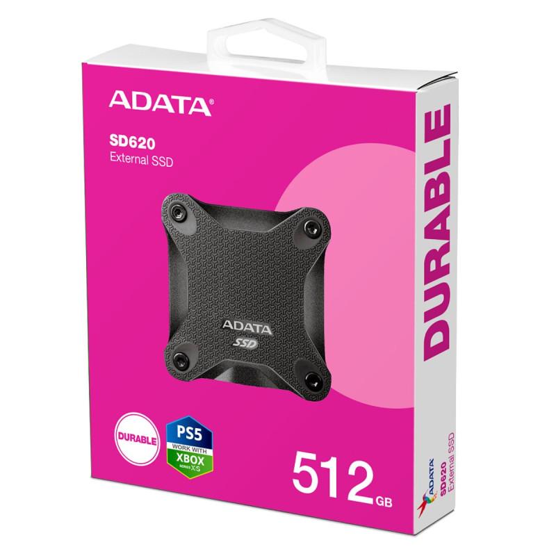 Портативний SSD ADATA SD620 512GB USB 3.2 520/460Mb/s Black (SD620-512GCBK)