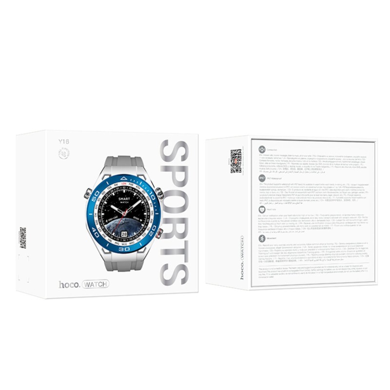 Смарт-годинник HOCO Y16 Smart sports watch(call version) Silver (6942007603072 ) Смарт-годинник HOCO Y16 Smart sports watch(call version) Silver (6942007603072 )