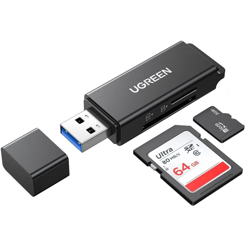 Картридер USB (считыватель карт памяти) Ugreen CM104 USB 3.0, 2 слота SD/TF Картридер USB (считыватель карт памяти) Ugreen CM104 USB 3.0, 2 слота SD/TF