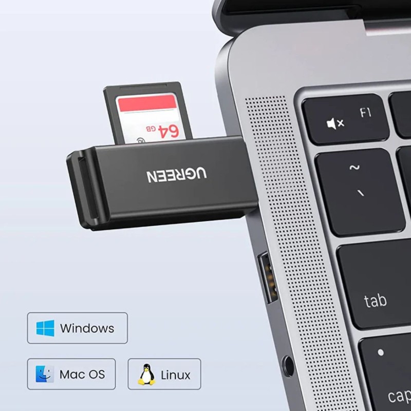 Картридер USB (считыватель карт памяти) Ugreen CM104 USB 3.0, 2 слота SD/TF Картридер USB (считыватель карт памяти) Ugreen CM104 USB 3.0, 2 слота SD/TF