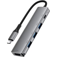 Док-станція (USB-хаб) Acefast J16 5-в-1, HDMI 4K, PD 90 Вт