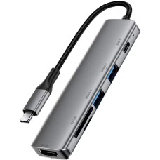 Док-станція (хаб) Acefast J18 6-в-1 HDMI 4K 60 Гц, PD 90 Вт