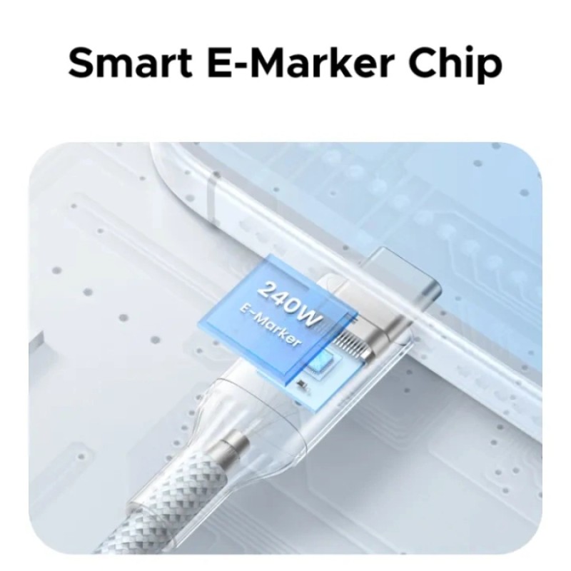 Кабель USB (USB-C кабель) UGREEN L534 1 м, 240 Вт, синий