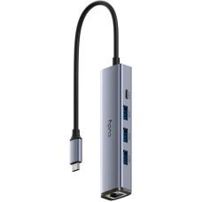 USB-хаб (док-станція) Cudy 3×USB-A, USB Type-C, Gigabit Ethernet, 5 Гбіт/с
