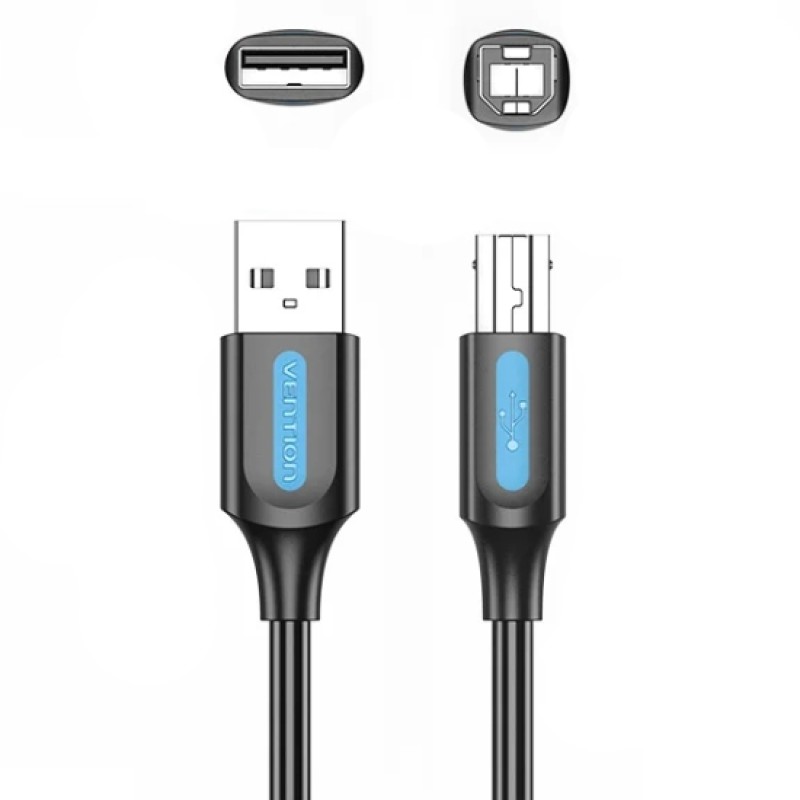 Кабель USB AM-BM (кабель для принтера) Vention COQBG 1,5 м, чорний Кабель USB AM-BM (кабель для принтера) Vention COQBG 1,5 м, чорний