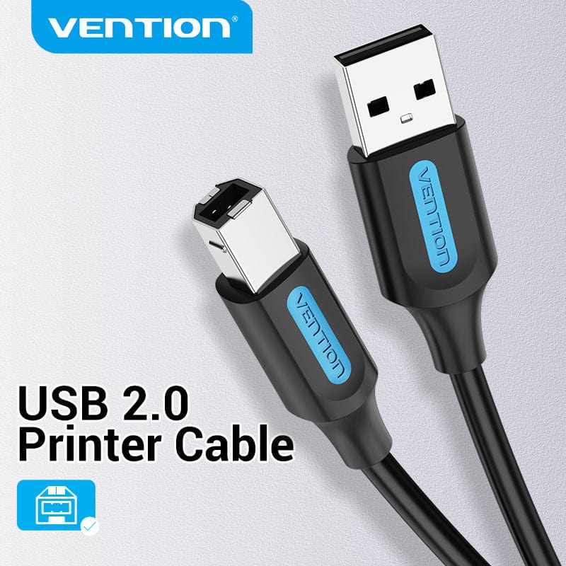 Кабель USB AM-BM (кабель для принтера) Vention COQBG 1,5 м, чорний Кабель USB AM-BM (кабель для принтера) Vention COQBG 1,5 м, чорний
