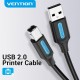 Кабель USB AM-BM (кабель для принтера) Vention COQBG 1,5 м, чорний Кабель USB AM-BM (кабель для принтера) Vention COQBG 1,5 м, чорний