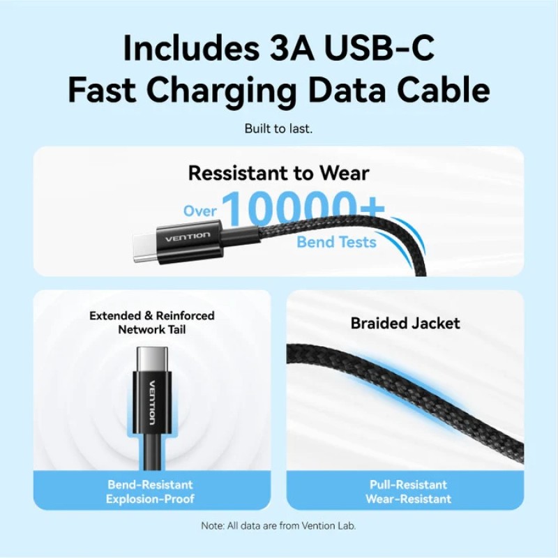 Мережевий зарядний пристрій (зарядка) Vention 20 Вт з кабелем USB-C—Lightning Мережевий зарядний пристрій (зарядка) Vention 20 Вт з кабелем USB-C—Lightning