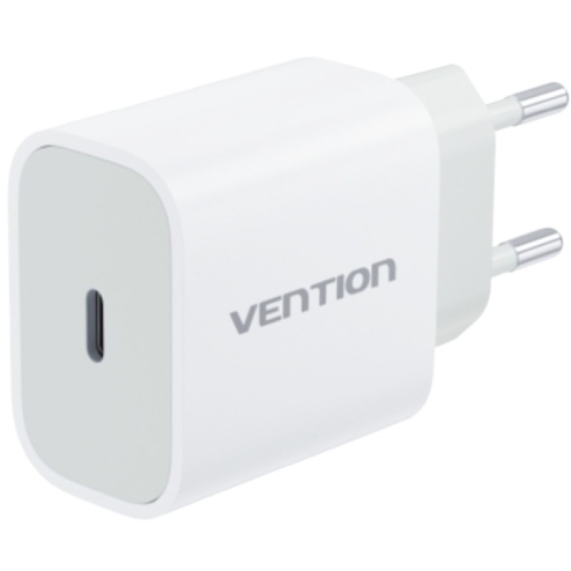 Мережевий зарядний пристрій (зарядка) Vention 20 Вт з кабелем USB-C—Lightning Мережевий зарядний пристрій (зарядка) Vention 20 Вт з кабелем USB-C—Lightning