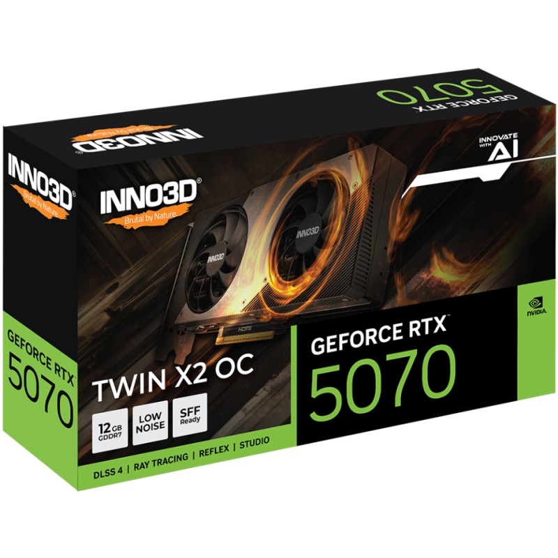 GeForce RTX5070 Inno3D TWIN X2 OC, 12GB GDDR7, 192bit, PCI Express 5.0 GeForce RTX5070 Inno3D TWIN X2 OC, 12GB GDDR7, 192bit, PCI Express 5.0