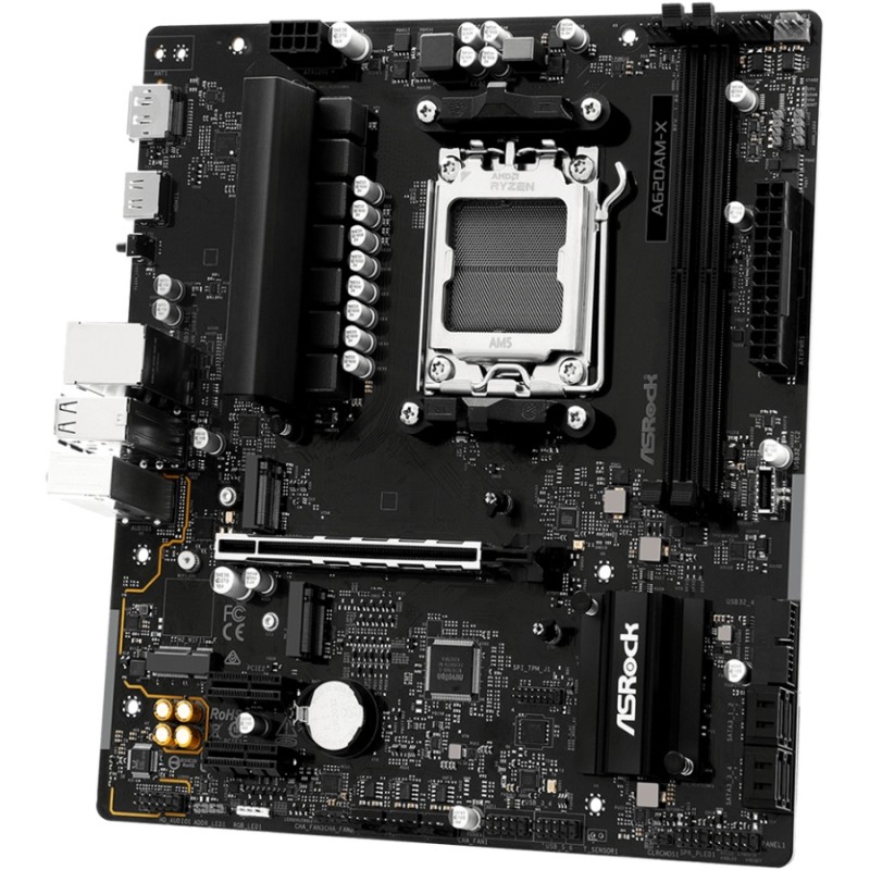ASRock A620AM-X (AM5/A620A, 2*DDR5, PCIex16, DP/HDMI, 4xSATA, 2xM.2, 2.5GLan, 8ch, mATX)