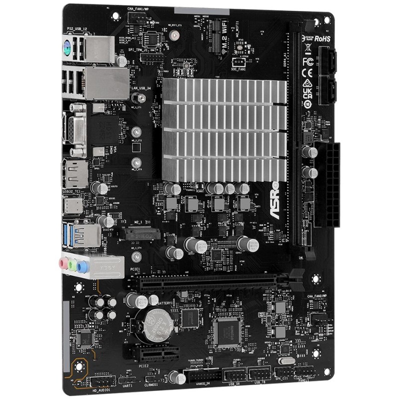 ASRock N100M (Quad-Core N100 3.4GHz, 1xDDR4 DIMM, VGA/HDMI/DP, 1*PCIe, 2xSATA, M.2, GLan, mATX) ASRock N100M (Quad-Core N100 3.4GHz, 1xDDR4 DIMM, VGA/HDMI/DP, 1*PCIe, 2xSATA, M.2, GLan, mATX)