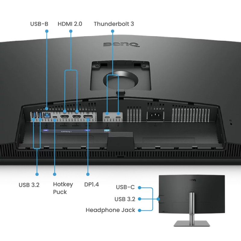 TFT 32" BenQ PD3225U, IPS, 4K, HDMI, DP, USB-C, USB hub, HAS, Pivot, темно-сірий TFT 32" BenQ PD3225U, IPS, 4K, HDMI, DP, USB-C, USB hub, HAS, Pivot, темно-сірий