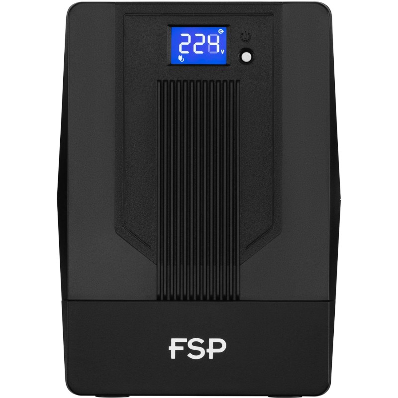 ДБЖ FSP iFP-2000, 2000ВА/1200Вт, LCD, Schuko*2+IEC*2, USB, Black, 12V/9Ah*2